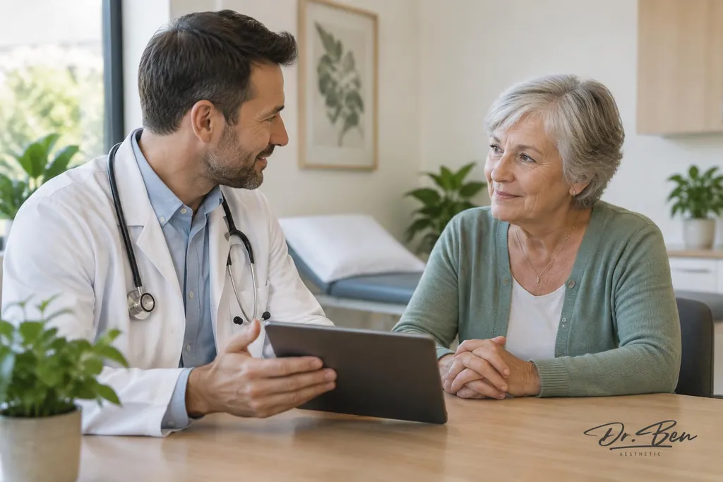 Doctor discussing skin cancer care with a patient